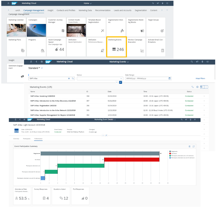 SAP Marketing Events app