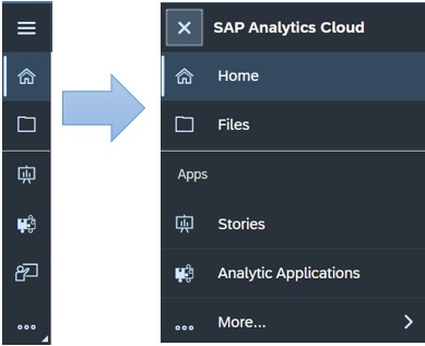 SAP Analytics Cloud side navigation