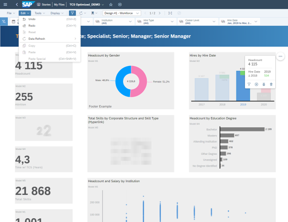 Optimized View Mode - SAP Analytics Cloud